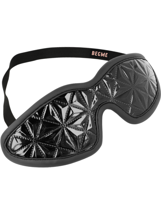 ANTIFAZ BDSM NEGRO CON FORRO DE NEOPRENO AJUSTABLE DE LA MARCA BEGME BLACK EDITION