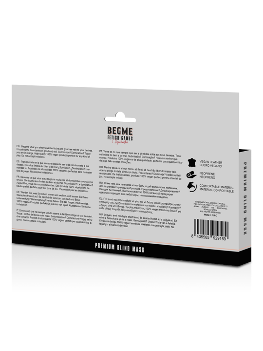 ANTIFAZ BDSM NEOPRENO VEGANO BEGME RED EDITION DE LA MARCA BEGME RED EDITION