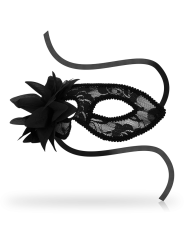 ANTIFAZ VENECIANO NEGRO CON ENCAJES Y FLOR DE LA MARCA OHMAMA MASKS