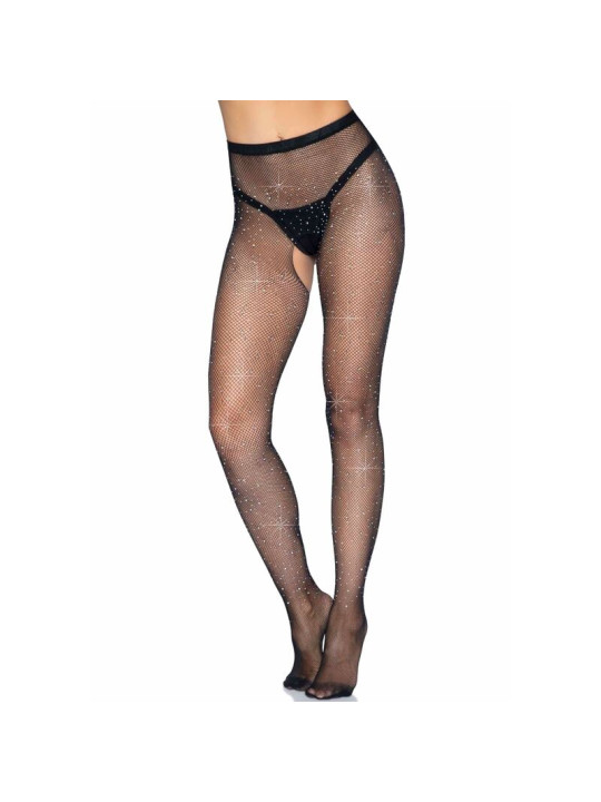 MEDIAS DE RED SEXY CON ABERTURA Y STRASS - LEG AVENUE DE LA MARCA LEG AVENUE HOSIERY