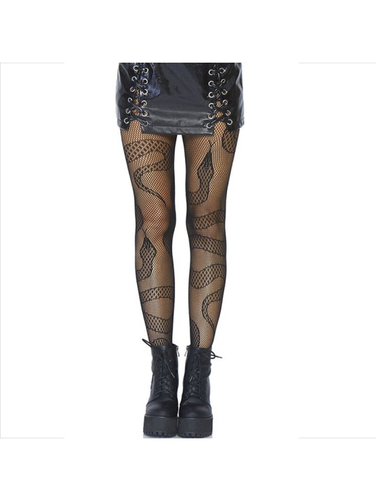 MEDIAS DE RED CON SERPIENTES NEGRAS - LEG AVENUE DE LA MARCA LEG AVENUE HOSIERY