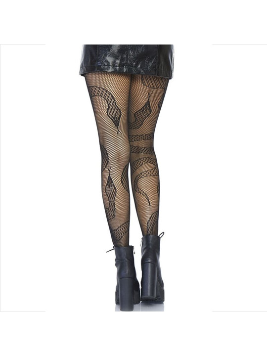 MEDIAS DE RED CON SERPIENTES NEGRAS - LEG AVENUE DE LA MARCA LEG AVENUE HOSIERY