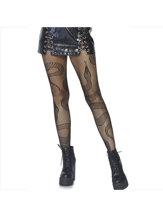 MEDIAS DE RED CON SERPIENTES NEGRAS - LEG AVENUE DE LA MARCA LEG AVENUE HOSIERY