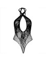TEDDY HALTER CRUZADO ENCAJE Y RED NEGRO DE LA MARCA LEG AVENUE TEDDIES