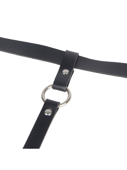 ARNÉS DE PIERNA CON CADENAS DE CUERO NEGRO SUBLIME DE LA MARCA SUBBLIME FETISH
