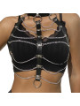 ARNÉS DE PECHO CUERO NEGRO CON CADENAS TALLA ÚNICA DE LA MARCA SUBBLIME FETISH