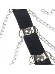 ARNÉS DE PECHO CUERO NEGRO CON CADENAS TALLA ÚNICA DE LA MARCA SUBBLIME FETISH