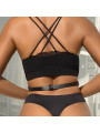 ARNÉS DE PECHO CUERO NEGRO CON CADENAS TALLA ÚNICA DE LA MARCA SUBBLIME FETISH