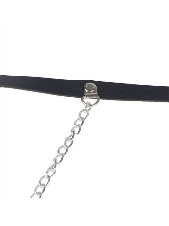ARNÉS DE CUERO NEGRO CON CADENAS TALLA ÚNICA DE LA MARCA SUBBLIME FETISH