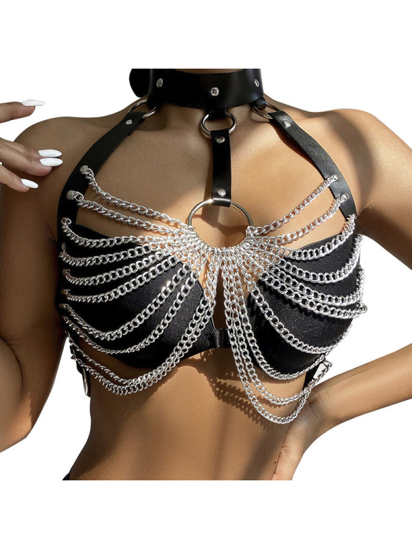 ARNÉS DE PECHO CON CADENAS Y ANILLA - TALLA ÚNICA DE LA MARCA SUBBLIME FETISH