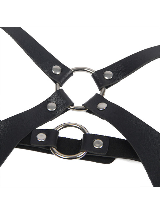 ARNÉS CUERPO ENTERO NEGRO CUERO TALLA ÚNICA SUBLIME DE LA MARCA SUBBLIME FETISH