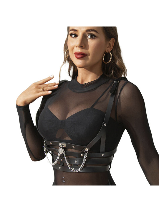 ARNÉS CORSET DE CUERO CON CADENAS TALLA ÚNICA DE LA MARCA SUBBLIME FETISH