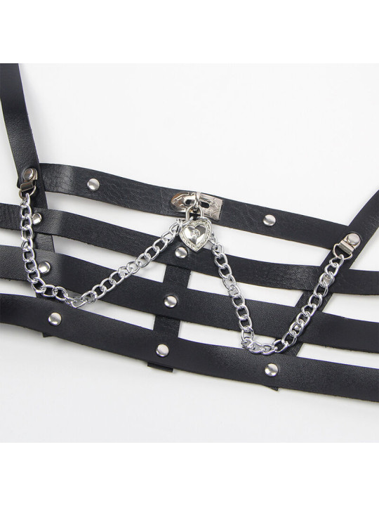 ARNÉS CORSET DE CUERO CON CADENAS TALLA ÚNICA DE LA MARCA SUBBLIME FETISH