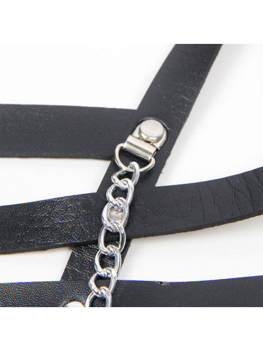 ARNÉS CORSET DE CUERO CON CADENAS TALLA ÚNICA DE LA MARCA SUBBLIME FETISH