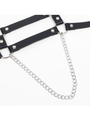 ARNÉS DE CUERO NEGRO CON TIRANTAS Y CADENAS TALLA ÚNICA DE LA MARCA SUBBLIME FETISH