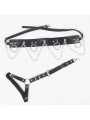 ARNÉS CINTURÓN Y LIGA NEGRO CON CADENAS Y ANILLAS TALLA ÚNICA DE LA MARCA SUBBLIME FETISH