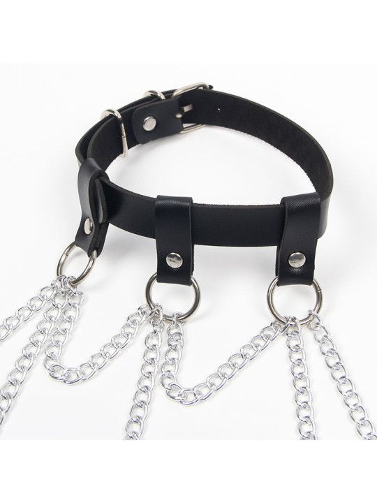 ARNÉS CUERPO ENTERO NEGRO CON CADENAS Y ANILLAS TALLA ÚNICA DE LA MARCA SUBBLIME FETISH