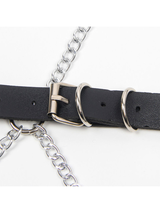ARNÉS CUERPO ENTERO NEGRO CON CADENAS Y ANILLAS TALLA ÚNICA DE LA MARCA SUBBLIME FETISH