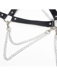 ARNÉS SUJETADOR DE CUERO CON CADENAS Y ANILLAS TALLA ÚNICA DE LA MARCA SUBBLIME FETISH