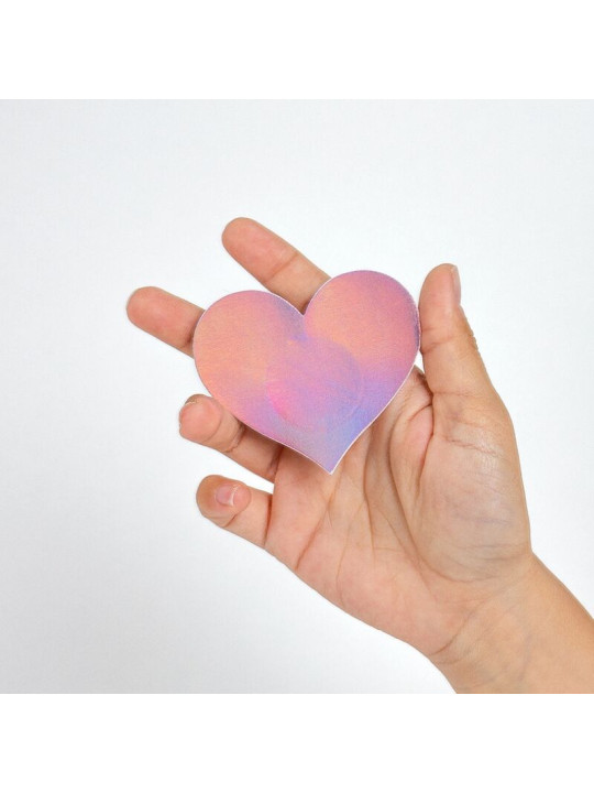 CUBRE PEZONES CORAZÓN HOLOGRÁFICO WOW BOOBS! DE LA MARCA SECRETPLAY 100% FETISH