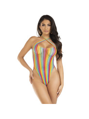 BODY HALTER CRUZADO RAYAS ARCOÍRIS SEXY DE LA MARCA LEG AVENUE TEDDIES