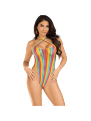 BODY HALTER CRUZADO RAYAS ARCOÍRIS SEXY DE LA MARCA LEG AVENUE TEDDIES