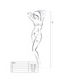 BODYSTOCKING NEGRO CON BORDADOS Y ABERTURA PASSION BS016 DE LA MARCA PASSION WOMAN BODYSTOCKINGS