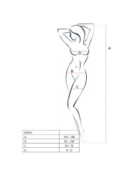 BODYSTOCKING NEGRO SEXY CON BORDADOS - TALLA ÚNICA DE LA MARCA PASSION WOMAN BODYSTOCKINGS
