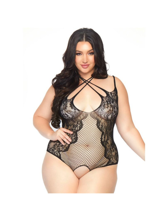 BODY DE RED Y ENCAJE SIN ENTRETIERNAS LEG AVENUE 1X-2X DE LA MARCA LEG AVENUE TEDDIES