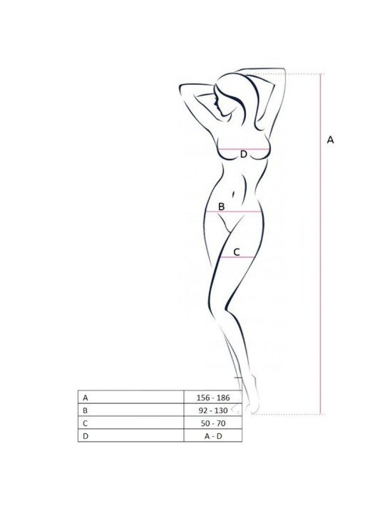 BODYSTOCKING SEXY NEGRO CON ABERTURA - TALLA ÚNICA DE LA MARCA PASSION WOMAN