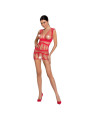 BODYSTOCKING ROJO ENCAGE TRANSPARENTE TALLA ÚNICA DE LA MARCA PASSION WOMAN