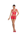 BODYSTOCKING ROJO ENCAGES TRANSPARENTE TALLA ÚNICA DE LA MARCA PASSION WOMAN