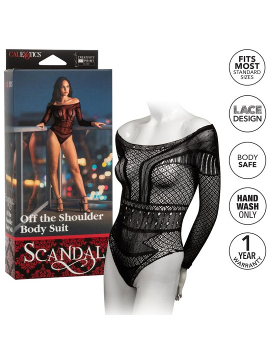 TRAJE SCANDAL OFF SHOULDER EN ENCAJE SEXY DE LA MARCA CALEXOTICS