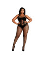 BODYSTOCKING NEGRO CORSÉ Y MEDIAS TALLA ÚNICA PLUS SIZE DE LA MARCA MOONLIGHT