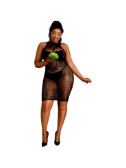 VESTIDO NEGRO PLUS SIZE MODELO 6 TALLA ÚNICA DE LA MARCA MOONLIGHT