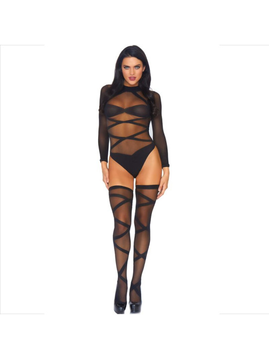 BODY TRANSPARENTE CON MEDIAS HASTA EL MUSLO - 2 PIEZAS DE LA MARCA LEG AVENUE SETS