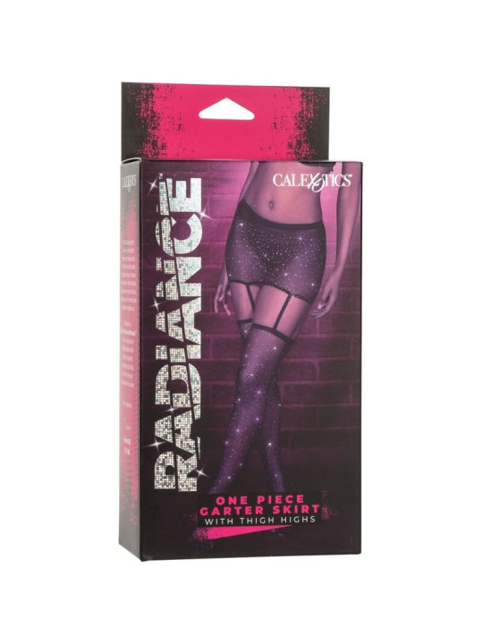 FALDA DE LIGA CON MEDIAS HASTA EL MUSLO RADIANCE DE LA MARCA CALEXOTICS