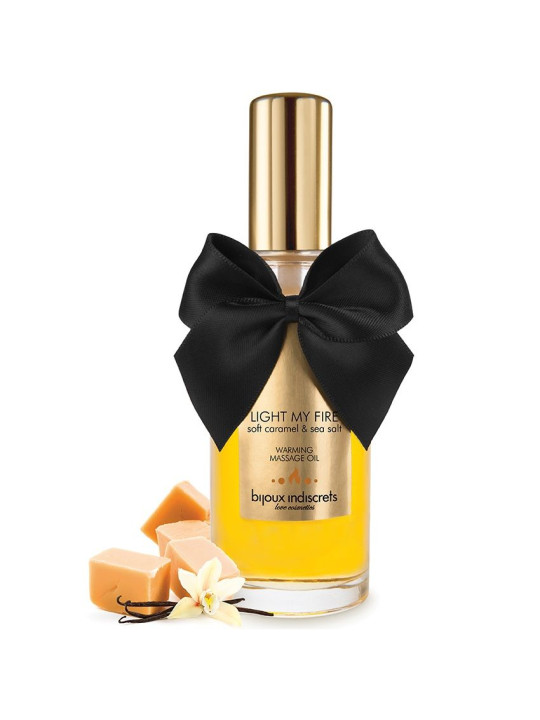 ACEITE MASAJE EFECTO CALOR AROMA CARAMELO SALADO DE LA MARCA BIJOUX LOVE COSMETIQUES