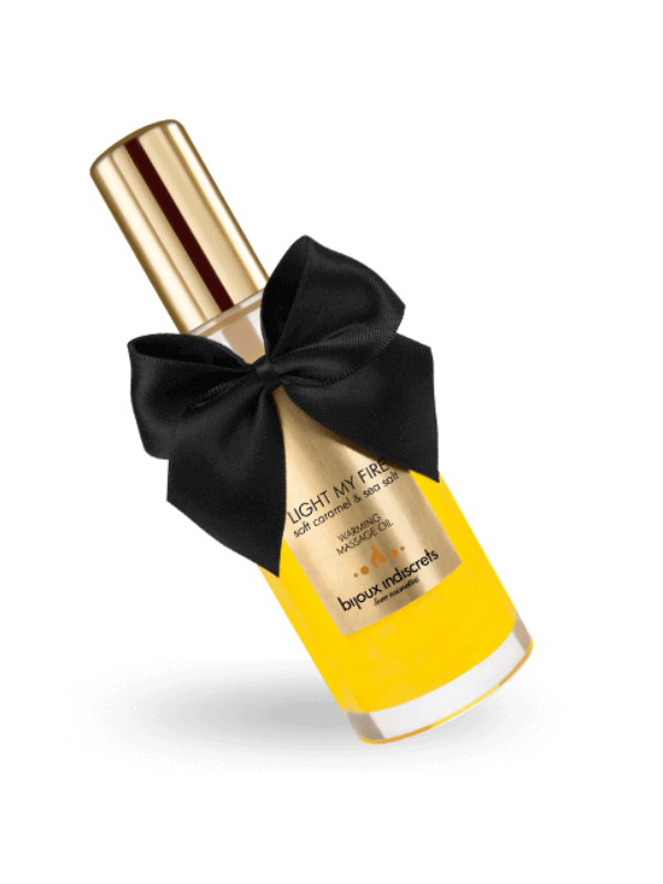 ACEITE MASAJE EFECTO CALOR AROMA CARAMELO SALADO DE LA MARCA BIJOUX LOVE COSMETIQUES