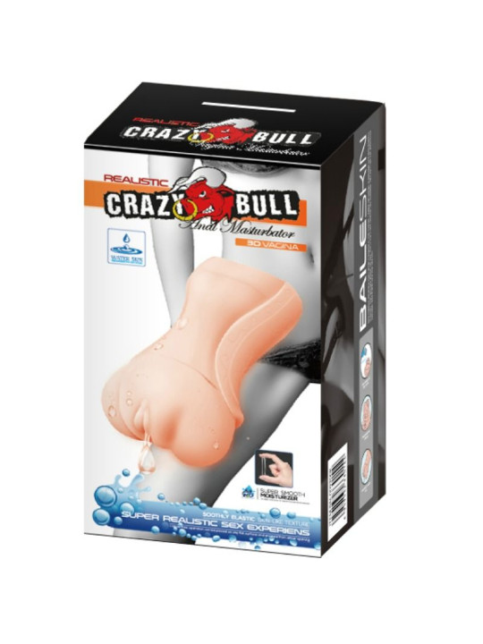 MASTURBADOR VAGINA REALISTA WATER SKIN - AUTOLUBRICANTE Y DISCRETO DE LA MARCA CRAZY BULL