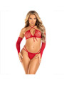 SET 3 PIEZAS TOP TANGA MANGAS ROJO LEG AVENUE DE LA MARCA LEG AVENUE SETS