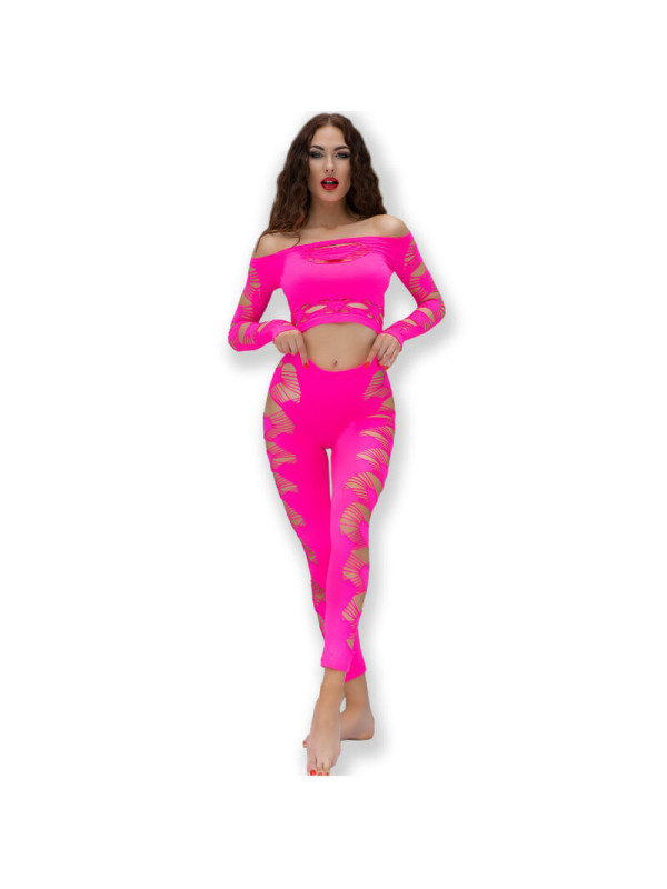 CONJUNTO SIN COSTURAS TOP Y LEGGINGS FUCSIA S/L DE LA MARCA CHILIROSE SETS
