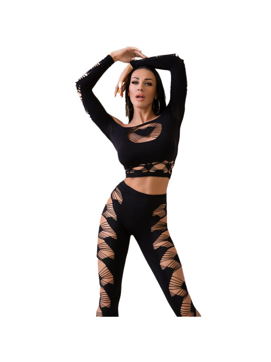 CONJUNTO TOP Y LEGGINS NEGRO SEXY SIN COSTURAS S/L DE LA MARCA CHILIROSE SETS