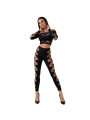 CONJUNTO TOP Y LEGGINS NEGRO SEXY SIN COSTURAS S/L DE LA MARCA CHILIROSE SETS