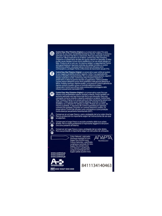 PRESERVATIVO CON APLICADOR EASY WAY FINISSIMO X10 DE LA MARCA CONTROL CONDOMS