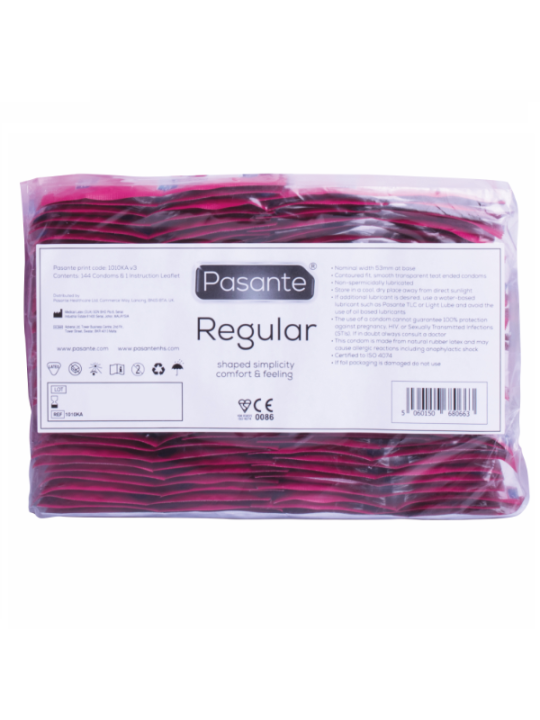CONDOM PASANTE REGULAR 144 UNIDADES - SENSACIÓN NATURAL DE LA MARCA PASANTE