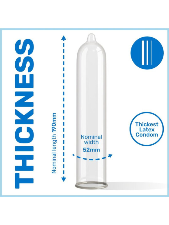 PRESERVATIVOS EXTRA GRUESOS LUBRICADOS X3 UNIDADES DE LA MARCA PASANTE