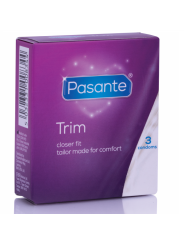 PRESERVATIVOS DELGADOS TRIM MS AJUSTE CÓMODO X3 DE LA MARCA PASANTE