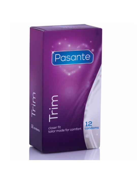 PRESERVATIVOS DELGADOS TRIM MS 12 UNIDADES AJUSTE CÓMODO DE LA MARCA PASANTE