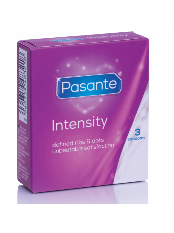 CONDONES TEXTURIZADOS RIBBED & DOTS INTENSITY X3 DE LA MARCA PASANTE